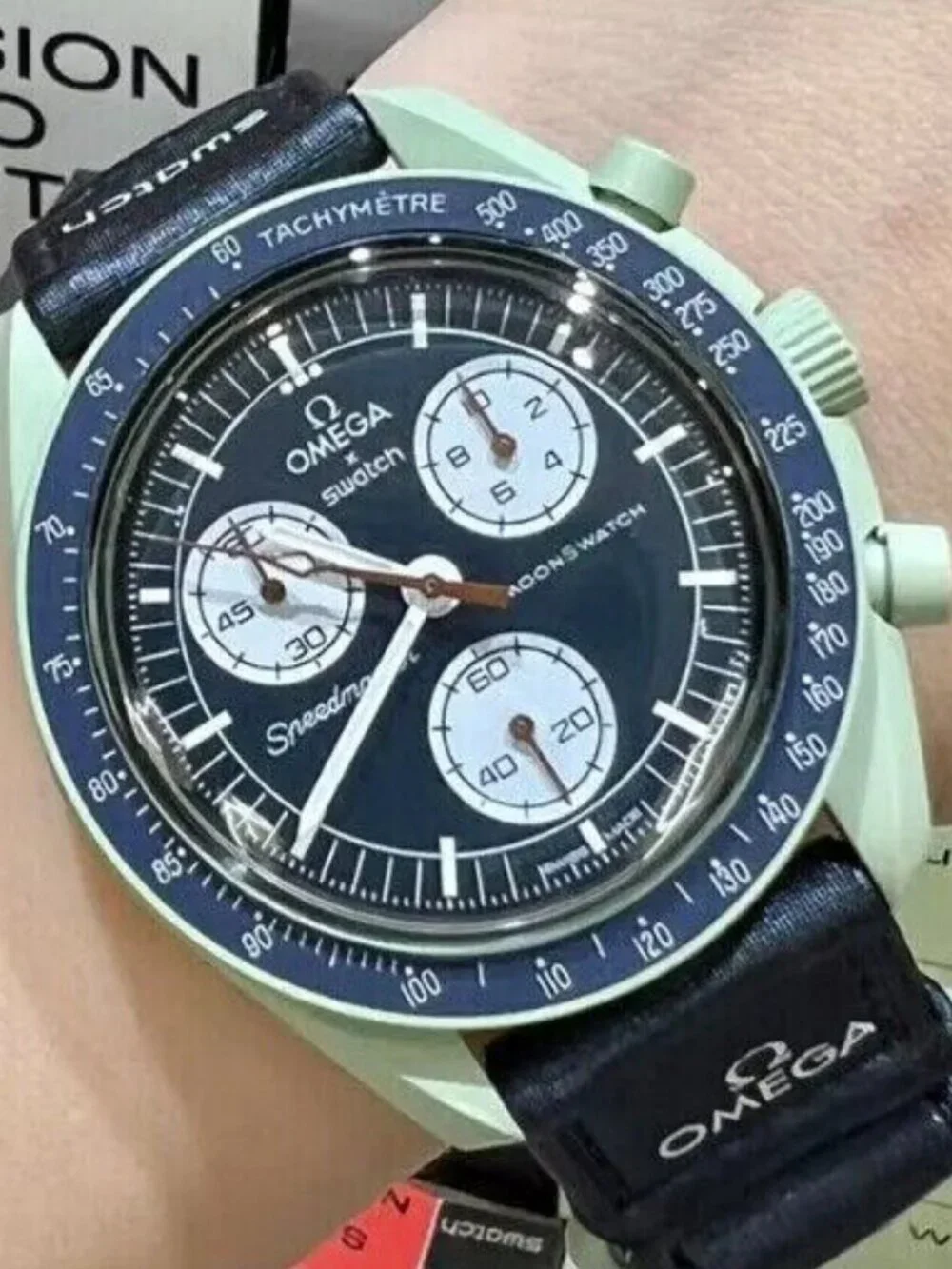 Omega x Swatch Moonswatch Speedmaster Mission to Earth Blue Working